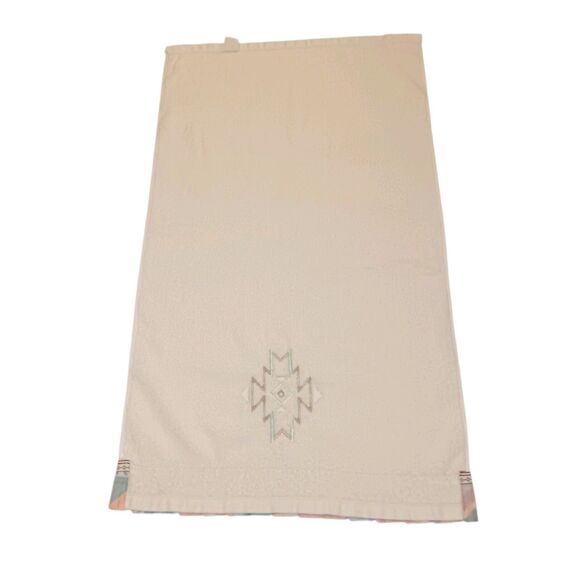 Vintage Southwest Bath Towel Cream Peach Turquoise Purple Ruffle By Jillian Rose - Picture 11 of 15